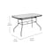 Flash Furniture Lila 5 Pc Patio Set w/47-in Tempered Glass Patio Table w/Umbrella Hole and 4 Blk Triple Slat Chairs FV-120B-017CBK-GG - alternate 2